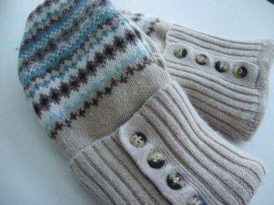 How to make upcycled sweater mittens from Quilt Addicts Anonymous