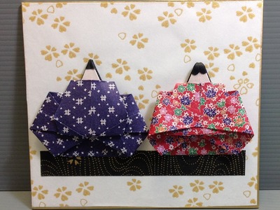 Origami Himatsuri Hina Dolls Display Shikishi