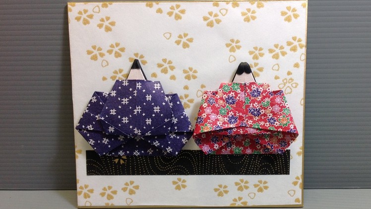 Origami Himatsuri Hina Dolls Display Shikishi