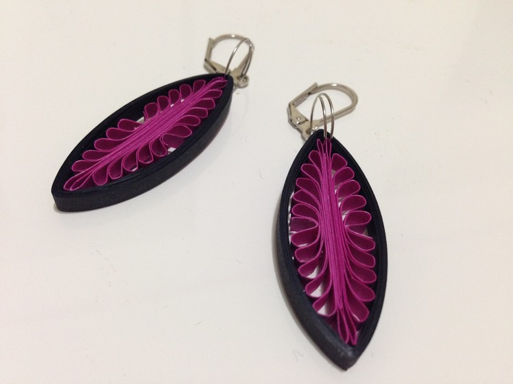 Quilling Earrings drop using a hair comb