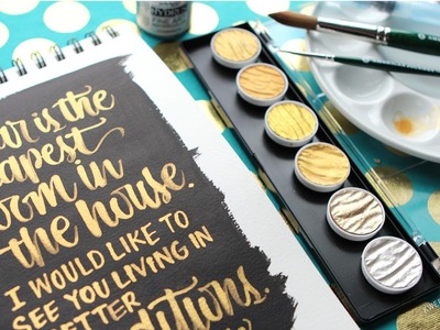 Brush Lettering with Gold FineTec