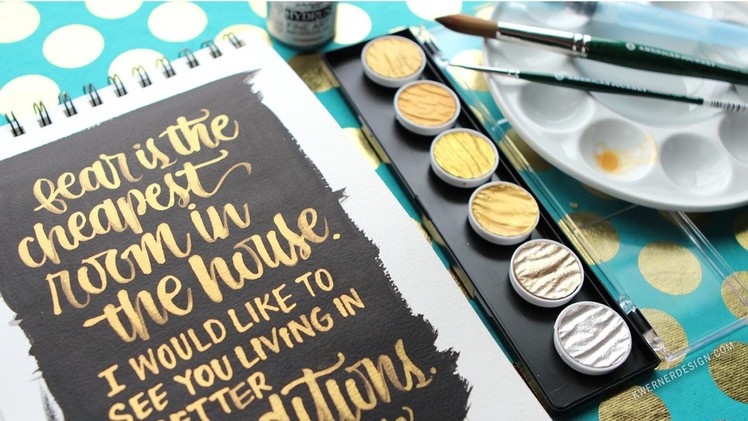Brush Lettering with Gold FineTec