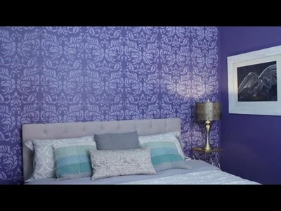 COMO PINTAR UNA PARED ACENTO CON ESTENCILES. HOW TO PAINT AN ACCENT WALL WITH STENCILS