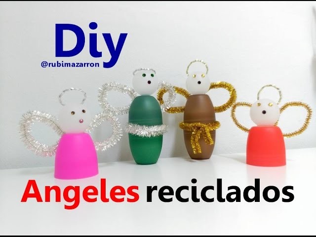 Diy. Angeles reciclados de  roll-on   ( desodorantes)