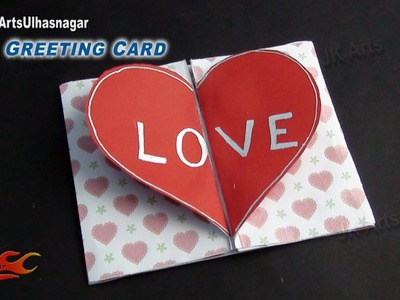DIY Love Heart Greeting Card | How to make Valentine's Day Greeting Card | JK Arts 817