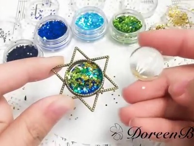 Doreenbeads Jewelry Making Tutorial - How to DIY Glittered  Hexagram Brooch