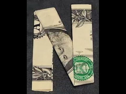 Fold Origami Dollar Bill Alphabet Letter N