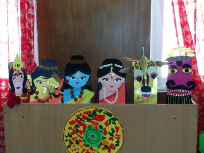 Fun Diwali Craft-1 Making a portable Rangoli and Hand Puppets