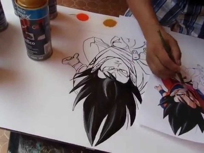 Goku spray paint art