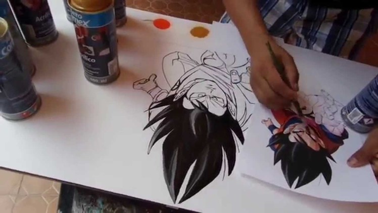 Goku spray paint art