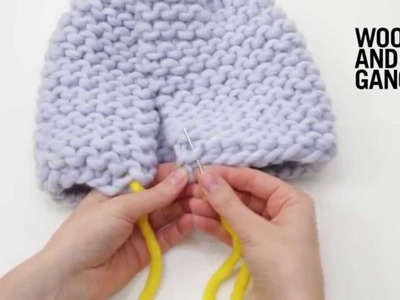 How to do an invisible vertical seam with garter stitch