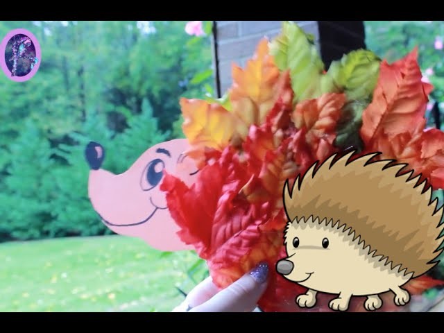 How to make a FALL LEAF HEDGEHOG (Parrot's Pinterest Palooza) - @dramaticparrot