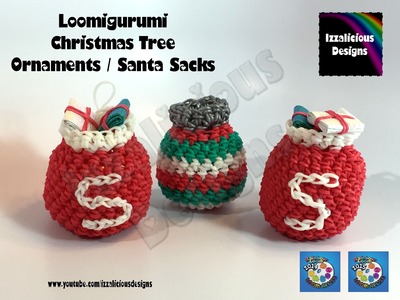 Loomigurumi Christmas Tree Ornament Santa Sack - amigurumi w. Rainbow Loom Bands