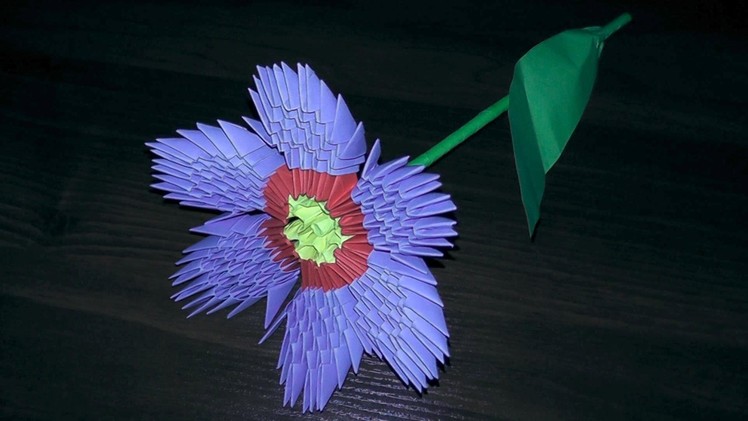 3D origami flower primula primrose tutorial (instruction)