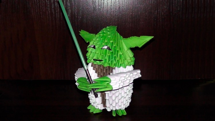 3D origami Jedi Master Yoda from Star Wars diagram (Tutorial)