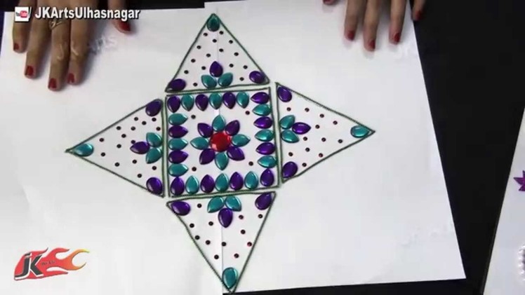 DIY Kundan Rangoli Design on OHP Sheet | How to make | JK Arts 760