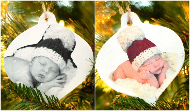 DIY Photo Christmas Ornaments | How To Transfer a Photo to Wood!