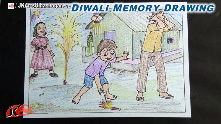 Happy Diwali Memory Drawing  | How to Draw | JK Arts 722
