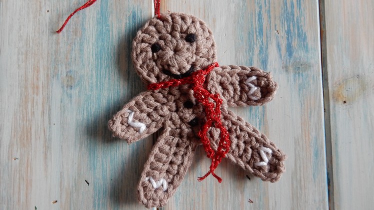 How to Crochet a Gingerbread Man Christmas Decoration