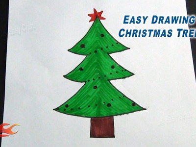 How to Draw a Christmas Tree | Easy School Project for Kids | JK Easy Craft 095