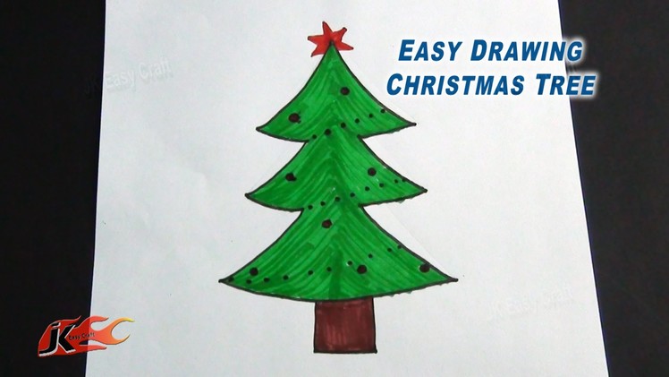 How to Draw a Christmas Tree | Easy School Project for Kids | JK Easy Craft 095
