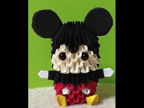 How to make 3D Origami Mickey Mouse (HD) part 2