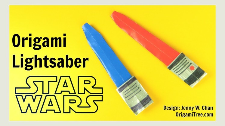 Star Wars Crafts - Origami Lightsaber - Star Wars Origami - DIY Paper Lightsaber