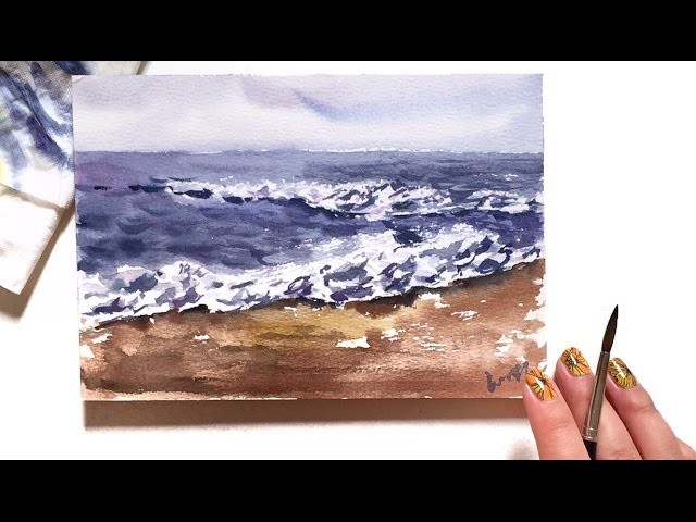 Watercolor Ocean Waves Demonstration