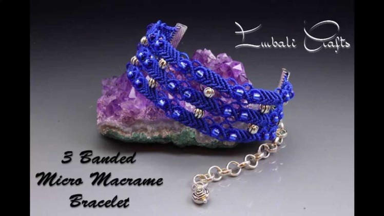 3 band micro macrame bracelet