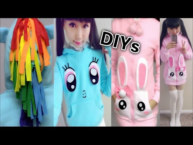 DIY Cute Winter.Fall Coats: DIY My Little Pony Rainbow Dash Hoodie + DIY Bunny Pocket Coat + Haul