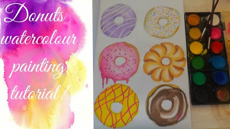 Donuts watercolour painting tutorial!
