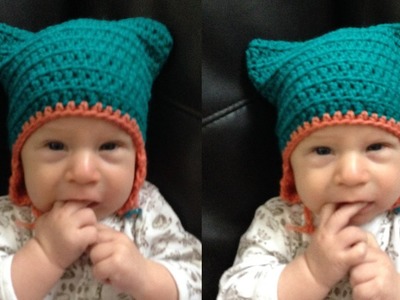 Ear Flap Kitty Hat For Babies