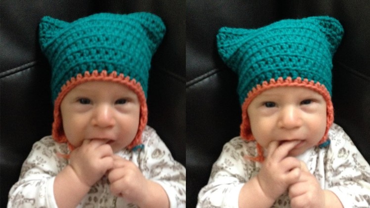 Ear Flap Kitty Hat For Babies