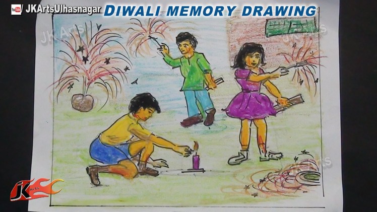 Happy Diwali Memory Drawing  | How to Draw | JK Arts 754