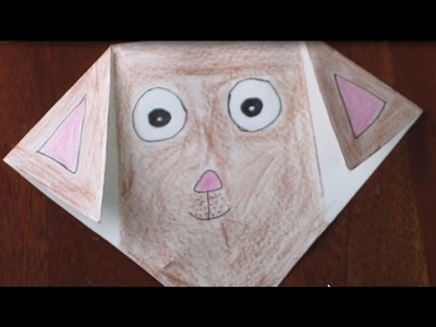 How To Make Draw Color A Paper Puppy Face - Origami Dog Face | Off School Hobbies
