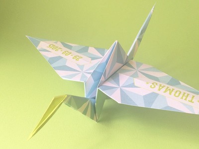 Origami crane babycard tutorial