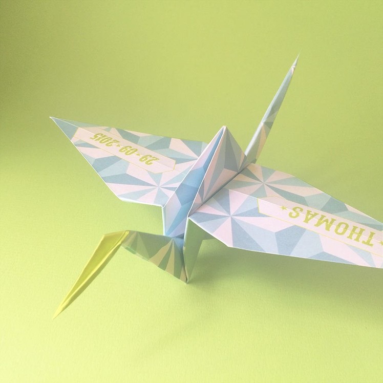 Origami crane babycard tutorial