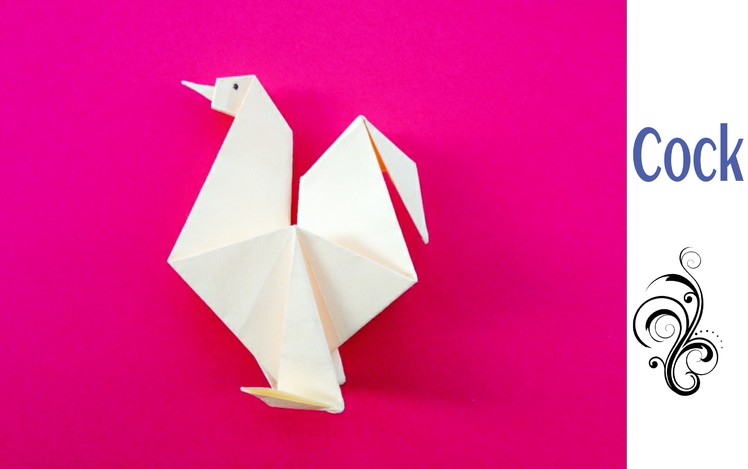 Origami Paper Rooster. Cock. Hen - 2