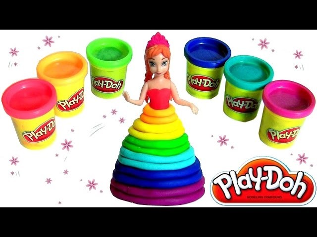 Play Doh Rainbow Ultimate Set Design-A-Dress Magiclip Princess Anna Disney Frozen Play Doh Arco Iris
