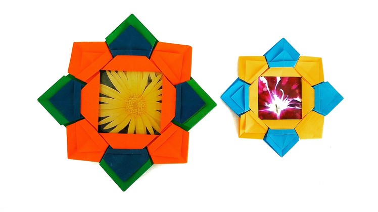 Useful Modular Origami - "Star Flower Photo. Picture Frame"