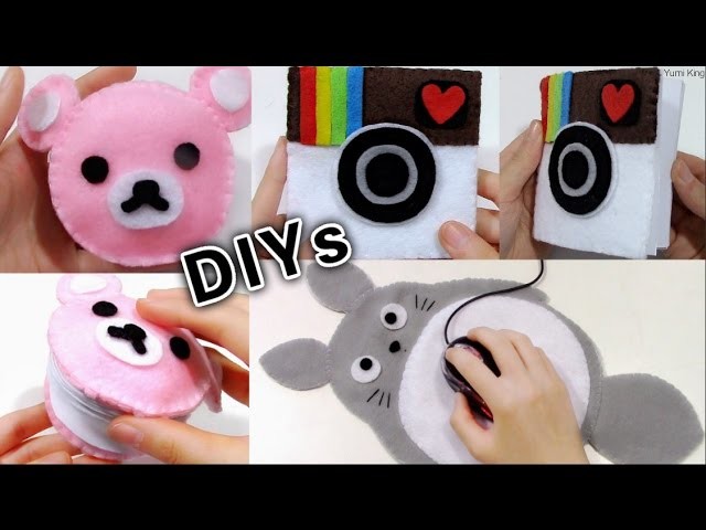 3 School DIYs: DIY Rilakkuma Notebook+DIY Totoro Mouse Pad+DIY Instagram Notebook+Review