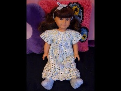 Bedtime for Dolls - Nightgown Sash & Headband for 18" Dolls Crochet Pattern Tutorial Part 3