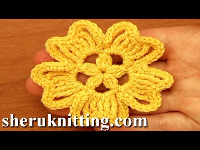 Crochet 5-Petal Flower Tutorial 94
