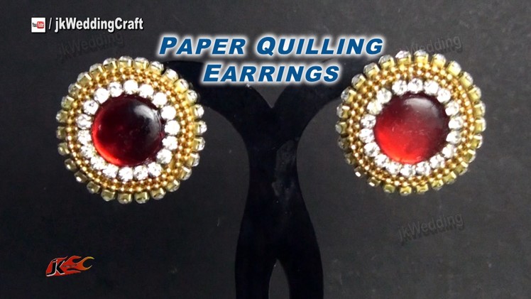 DIY Paper Quilling Stud Earrings | How to make | JK Wedding Craft 046