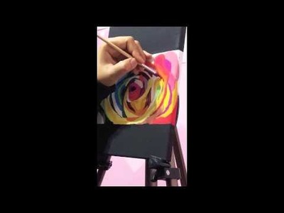 Easy Rainbow Rose Painting for Beginners