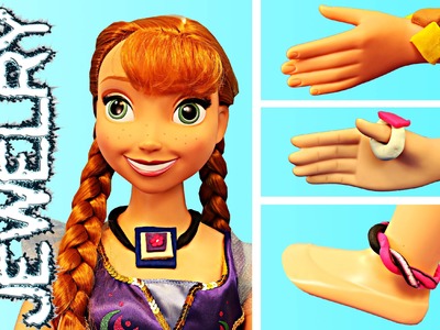 Frozen Disney My Size Anna Doll Making Play Doh Jewelry Necklace Bracelet and Anklet Tutorial