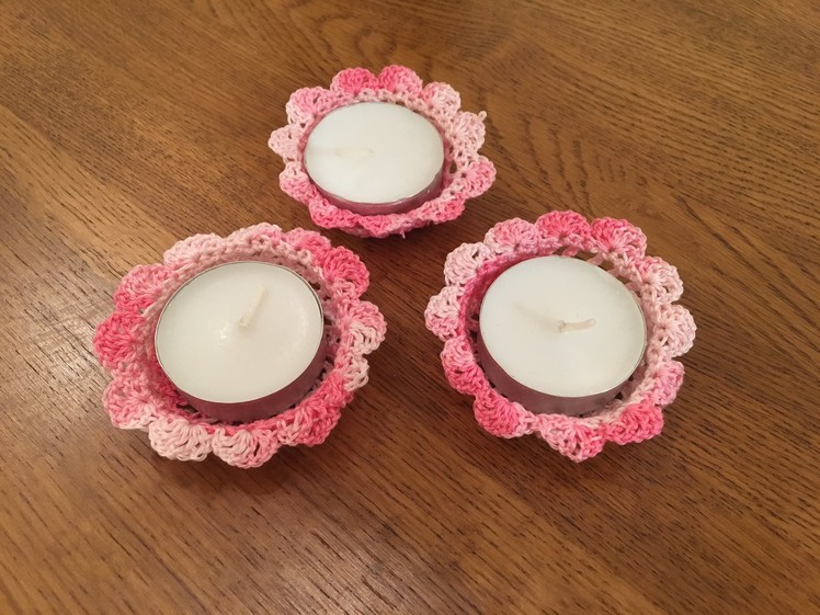 How to crochet tealight candle holder