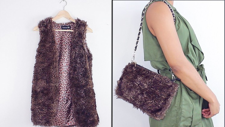 HOW TO: Faux Fur Vest Into A Bag.Clutch
