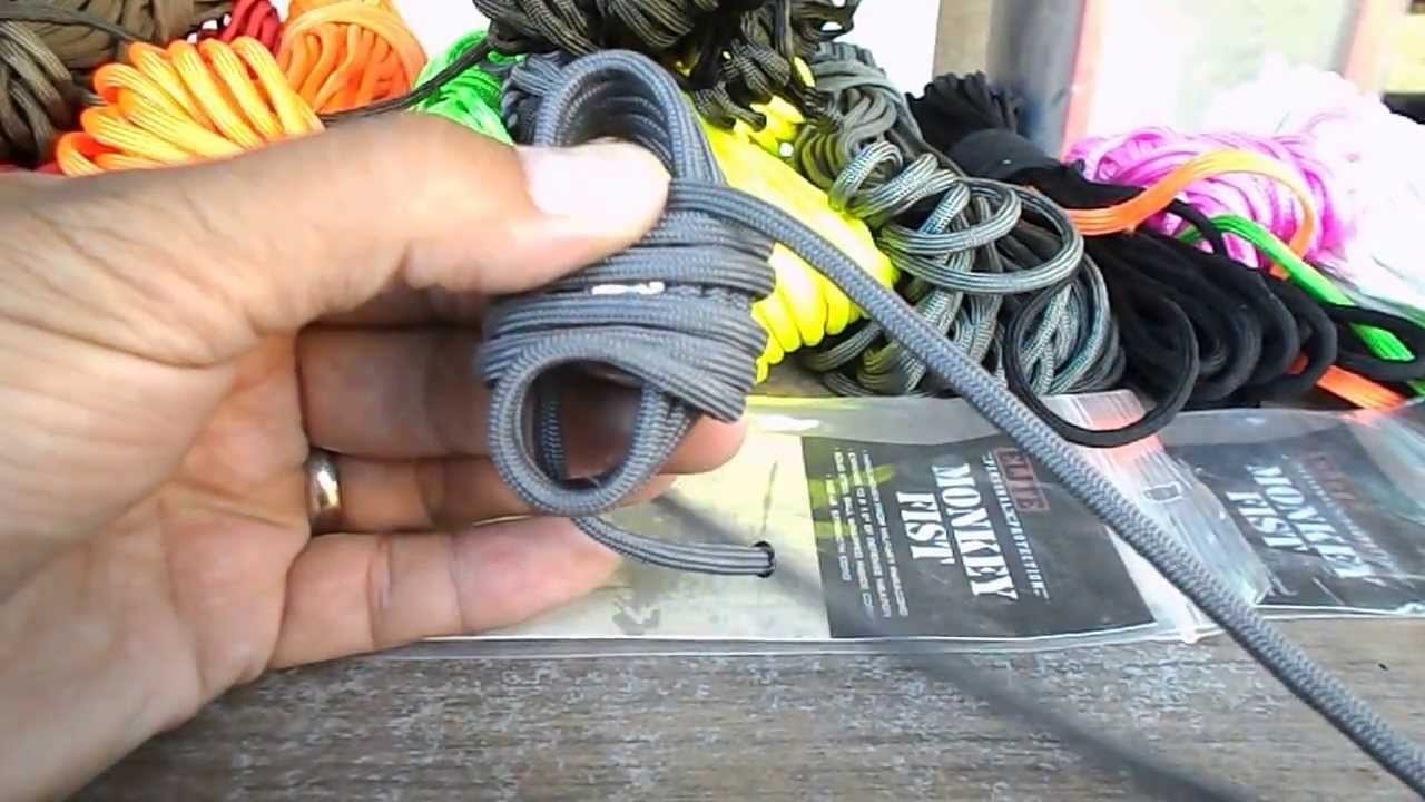 How to make a monkey fist with a 3oz weight and 9 feet of grey paracord.