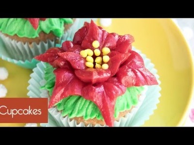 How to make easy Poinsettia Cupcakes for Christmas
